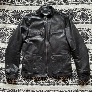 John Varvatos Limited Edition Black Leather Moto Jacket